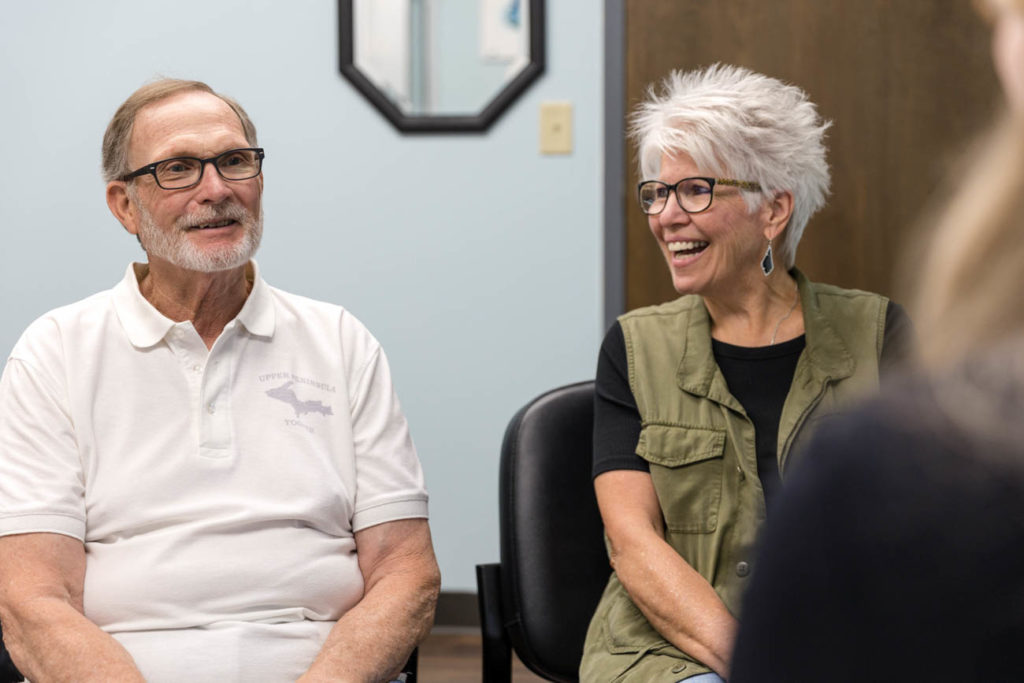 Patients during a hearing evaluation in Iron Mountain, Michigan